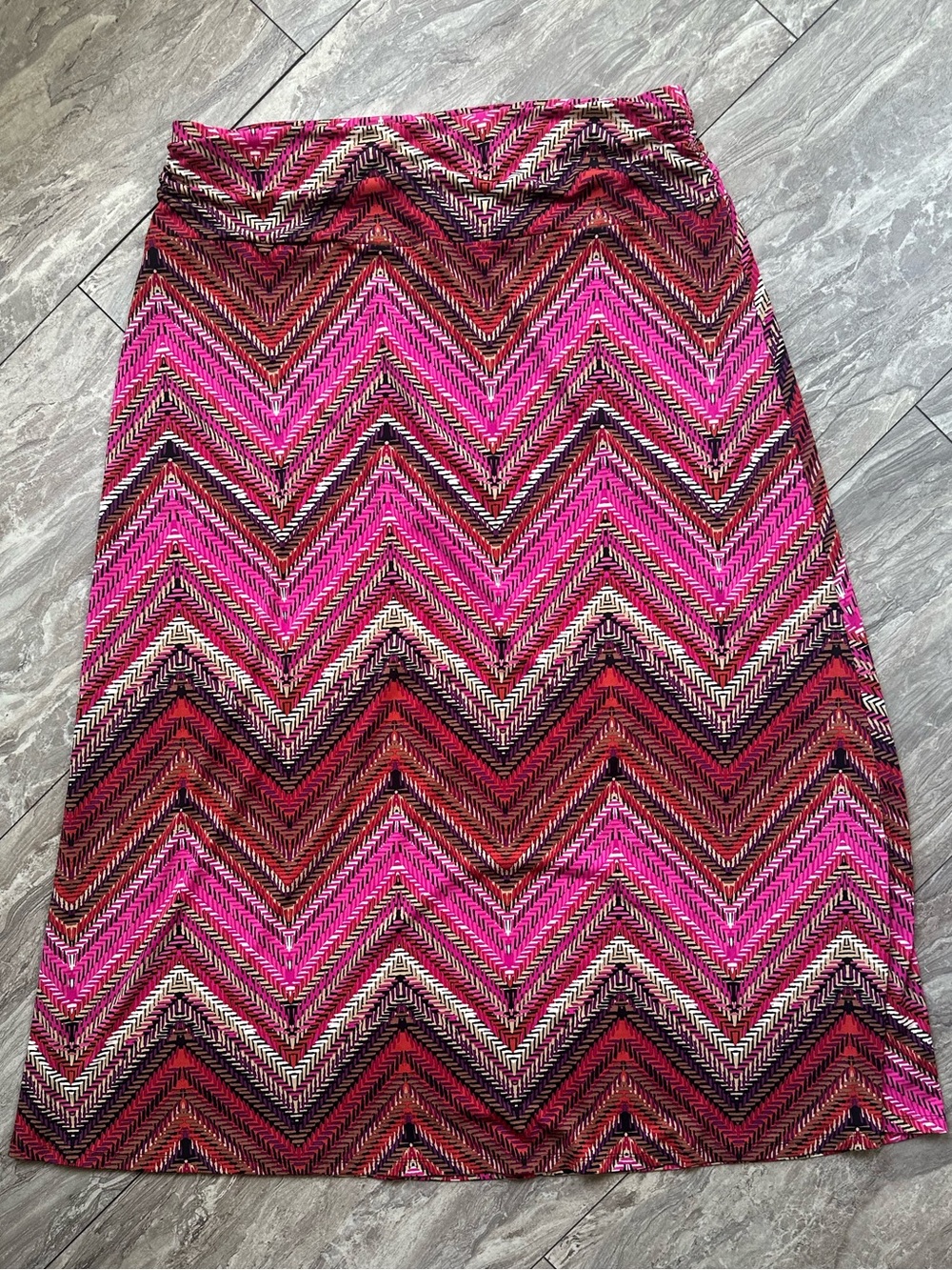Women's Cato Chevron Knit Pencil Skirt - Pink Multi XL EUC 0075